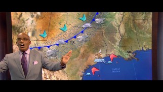 In the role of New York weatherman, Al Roker tries a few things out in the gag reel.