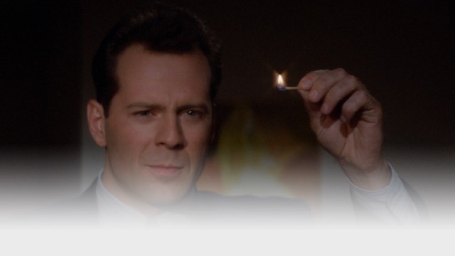 A year before using a Zippo lighter to illuminate an air duct in "Die Hard", Bruce Willis was relying on plain old matches in "Blind Date", as seen in this shot from the Blu-ray's menu.