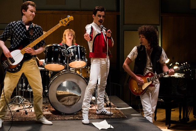 "Bohemian Rhapsody" dramatizes the lives and careers of Freddie Mercury (Rami Malek) and Queen.