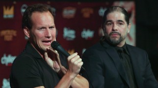 Patrick Wilson answers a question while writer-director S. Craig Zahler looks on in the Director & Cast Q & A session at Fantastic Fest.