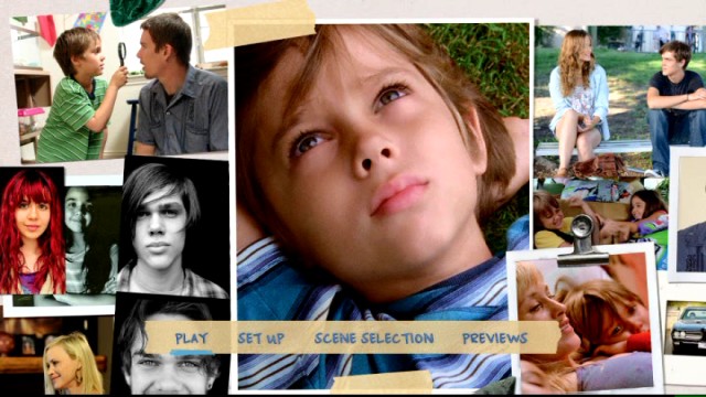 The Boyhood DVD may lack the Blu-ray's bonus features, but it keeps its nifty animated photo collage main menu.