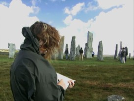 Writer and original director Brenda Chapman sketches standing rocks on a Scotland research trip shown in "Brave Old World."