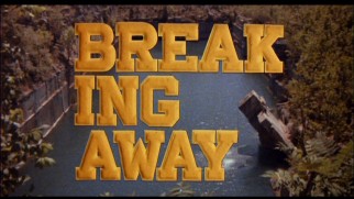 The trailer, TV spots, and poster all presented the title like this, but the film does not, which is why IMDb doesn't catalog it as "Break Ing Away" like "Ghost Busters."