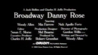 The "Broadway Danny Rose" theatrical trailer illustrates that Woody Allen has been using white Windsor text on black for a really long time.