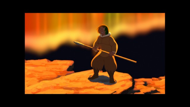 Nearly the first-third of "Brother Bear" is presented like this, bordered on all four sides, in pillarboxed 1.73:1.
