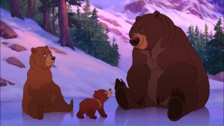 Kenai and Koda briefly check in with Tug, one of the original film's few characters to resurface.