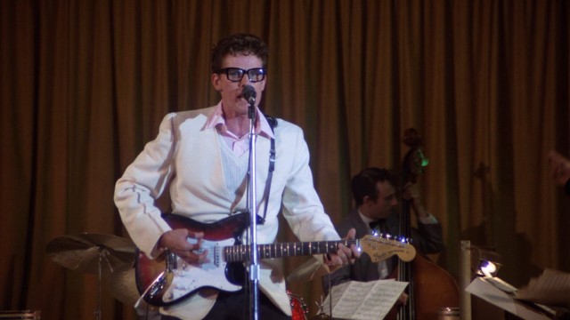 Singing solo, Buddy Holly is a big hit at the February 1959 Clear Lake, Iowa show that would be his final performance.