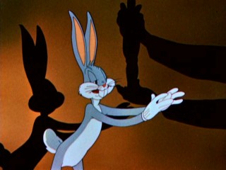 Bugs Bunny prepares to accept his Oscar in "What's Cookin' Doc?" (1944).