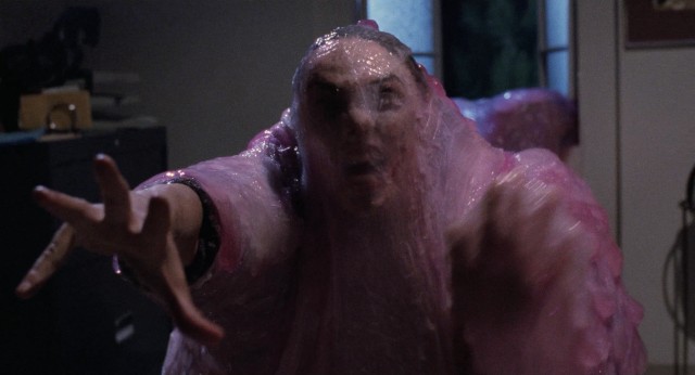 The Blob attacks a victim in the 1988 sci-fi horror remake "The Blob."