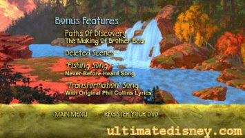 Brother Bear Disc 2 Bonus Features Menu