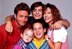 Clockwise from Top Left: William Russ, Will Friedle, Betsy Randle, Ben Savage, and Lily Nicksay in a season one shot from "Boy Meets World", coming to DVD in August 2004.