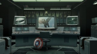 The Blu-ray's creative menu gives us a digital rendering of the old security bunker Dr. Arnim Zola now calls home.