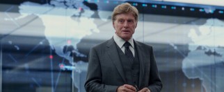 S.H.I.E.L.D. executive Alexander Pierce (Robert Redford) harbors suspicions toward Steve Rogers.