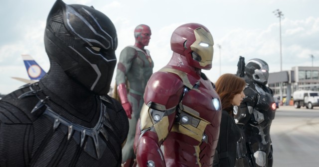 Okay with the proposed United Nations panel are Black Panther (Chadwick Boseman), Vision (Paul Bettany), Iron Man (Robert Downey Jr.), Black Widow (Scarlet Johansson), and War Machine (Don Cheadle).
