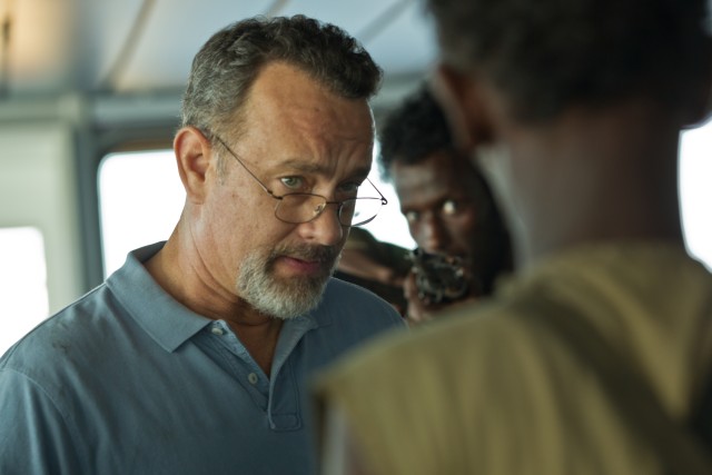 "Captain Phillips" stars Tom Hanks as Richard Phillips, the captain of a cargo ship hijacked by pirates.