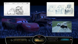 This demonstration of Cine-Explore shows artwork and research photos being laid over the film in the Auto mode.
