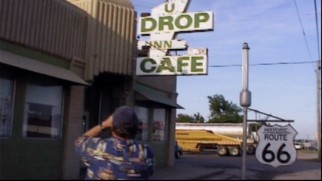 John Lasseter takes a photo of a Route 66 cafe for reference in "The Inspiration for 'Cars'."