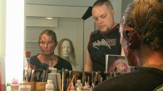 Joshua Mikel gets his extreme makeover into red-hooded dream-haunted Raggedy in "To 'Cell' and Back: Making the Film."