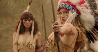 In one of Charles Swan III's fanciful fantasies, ex-girlfriend Ivana (Katheryn Winnick) leads a tribe of scantily-clad white Indian women (including Mary Elizabeth Winstead) in an attack on men.