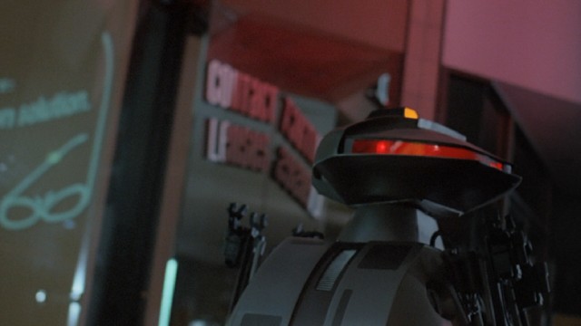 The Protector 101 robot security guards of "Chopping Mall" take their duties to an extreme.