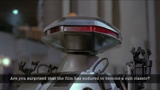 A killbot answers questions about the movie in a most economical fashion in "The Robot Speaks."