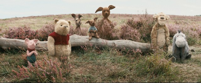 The iconic animals of the Hundred Acre Wood -- Piglet, Winni ethe Pooh, Rabbit, Roo, Kanga, Tigger, and Eeyore -- get a new look as computer-animated stuffed animals in Disney's "Christopher Robin."