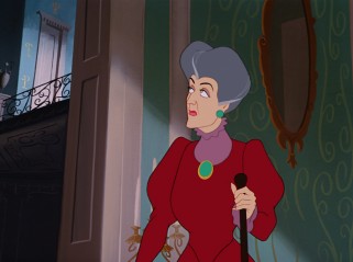 Wicked stepmother Lady Tremaine has thought to keep Cinderella locked out of sight while the Grand Duke tries the glass slipper on her ugly daughters.