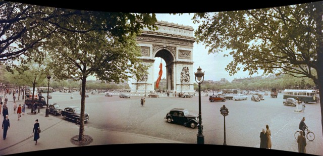 The Arc de Triomphe is one of the Paris sights surveyed in the European segments of "Cinerama Holiday."