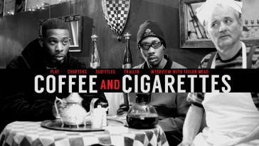 The "Coffee and Cigarettes" Blu-ray menu doesn't offer a slew of things, but the shot of GZA, RZA, and Bill Murray is more than enough.