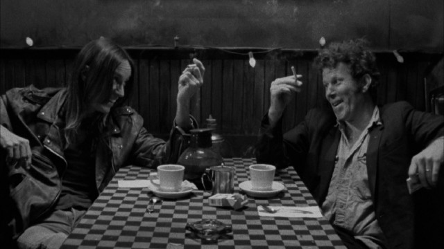 Iggy Pop and Tom Waits share a laugh over coffee and cigarettes, but most of their encounter is marked by awkward tension.