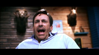 Subjected to the camera movement of Scott's guest directing, Jon Hamm gets a scare.