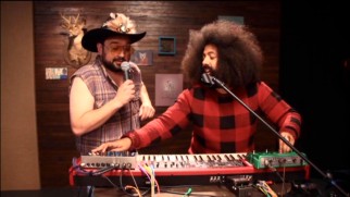 Horatio Sans lets Reggie Watts do most of the singing in their "Reggie Makes Music" performance.