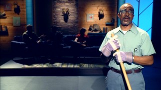 A happy janitor (Tim Meadows) narrates the season's fourth episode like an old-time movie.