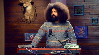 Reggie Watts supplies the show's off-beat music.