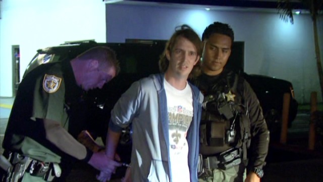 This Palm Beach poker player is handcuffed after a field sobriety test raises suspicion of DUI charges.