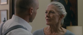 Coriolanus' mother Volumnia (Vanessa Redgrave) pleads with her son to run for consul.