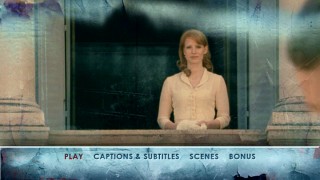 The undisputed breakthrough actress of 2011, Jessica Chastain, pops up on the DVD menu montage as Coriolanus' wife Virgilia.