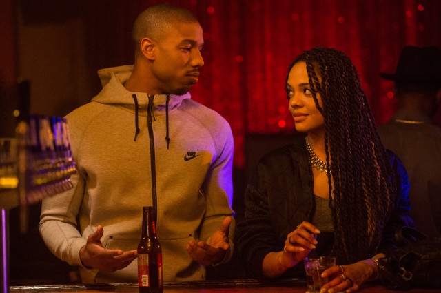Outside the ring, Donnie Creed (Michael B. Jordan) starts up a romance with Bianca (Tessa Thompson), a dreadlocked musician with a progressive hearing disorder.