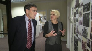Retired Army colonel and historian Fred L. Borch inspects the work of production designer Kalina Ivanov in the third of ten "Witness History" shorts.