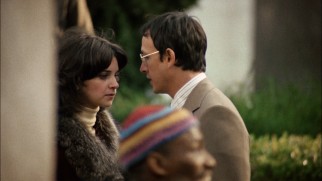 Cindy Williams and Frederic Forrest play the adulterous San Francisco couple whose confidential lunch hour conversation pervades "The Conversation."