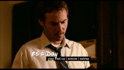 A mustachioed Flynn (Alessandro Nivola) seriously considers his father's invitation on the DVD's main menu.