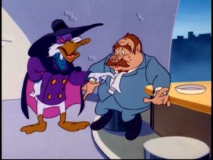 In the future, Darkwing's dictator attitude scares off all the supervillains. With no one else left to confront, he attempts to save others from the vilest villain of all: cholesterol.