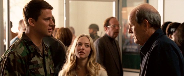At their airport parting, John (Channing Tatum) and Savannah (Amanda Seyfried) are joined by Mr. Tyree (Richard Jenkins), making a rare appearance outside his home.
