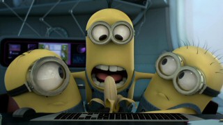 Evidently unaware of the downstairs kitchen, three minions fight over a single banana in this new mini-movie.