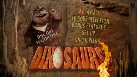 Disc 1's Main Menu is matched by the subsequent discs; a cave, a fire, and a Sinclair on the wall.