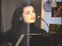 Julianna Margulies records the voice of Neera in a recording session clip from the "Film Fact Fossil Dig."