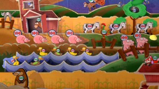 This part of Toy Story Midway Mania has you aim at farm animals to score points. It's like the "Home on the Range" attraction you've been dreaming of!