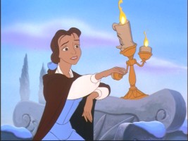 Only in a segment from "Belle's Magical World" could Lumiere be feared as a love interest for Belle.