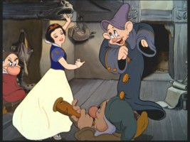 Snow White gets jiggy with Dopey in the new princess music video "Where Dreams Begin."