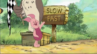 Throughout their journey, the gang encounters signs such as these and requires the audience's help in understanding them.